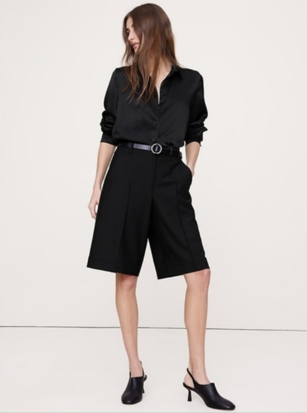 100% Silk Banana Republic The Everyday Silk Shirt Black NWT